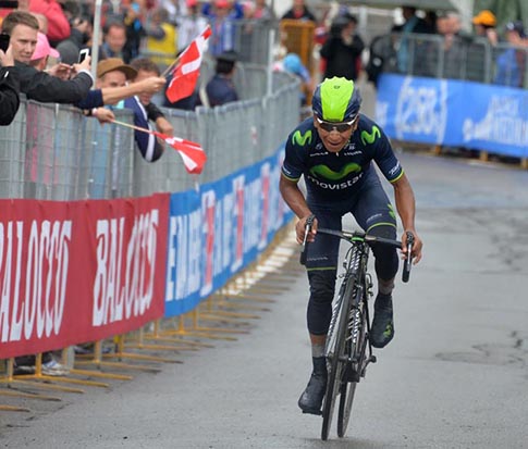 Nairo Quintana all'arrivo - Photo 16a tappa del Giro d'Italia © La Presse/RCS Sport